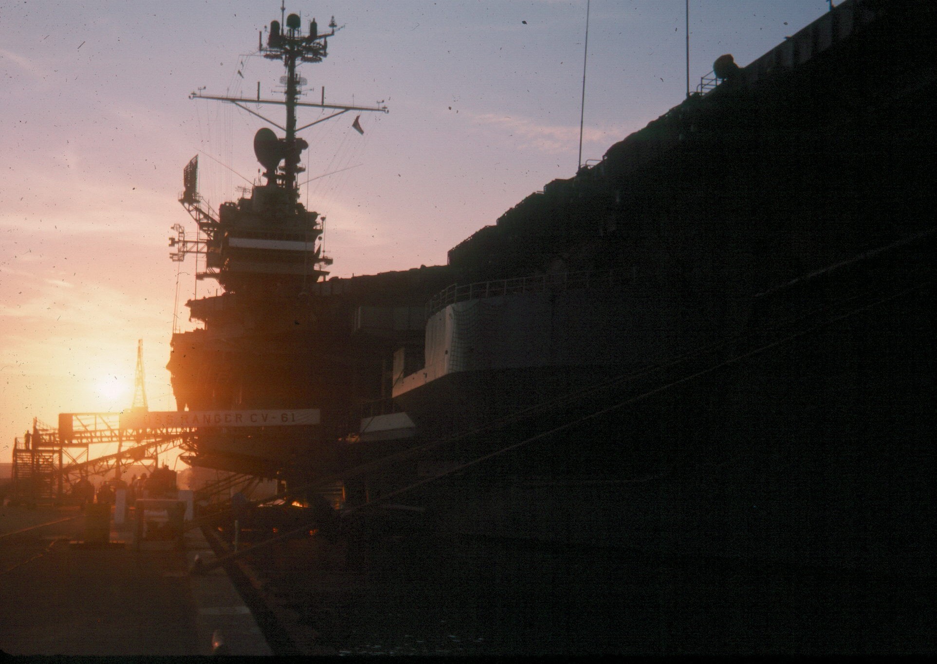 USS Ranger at sunset