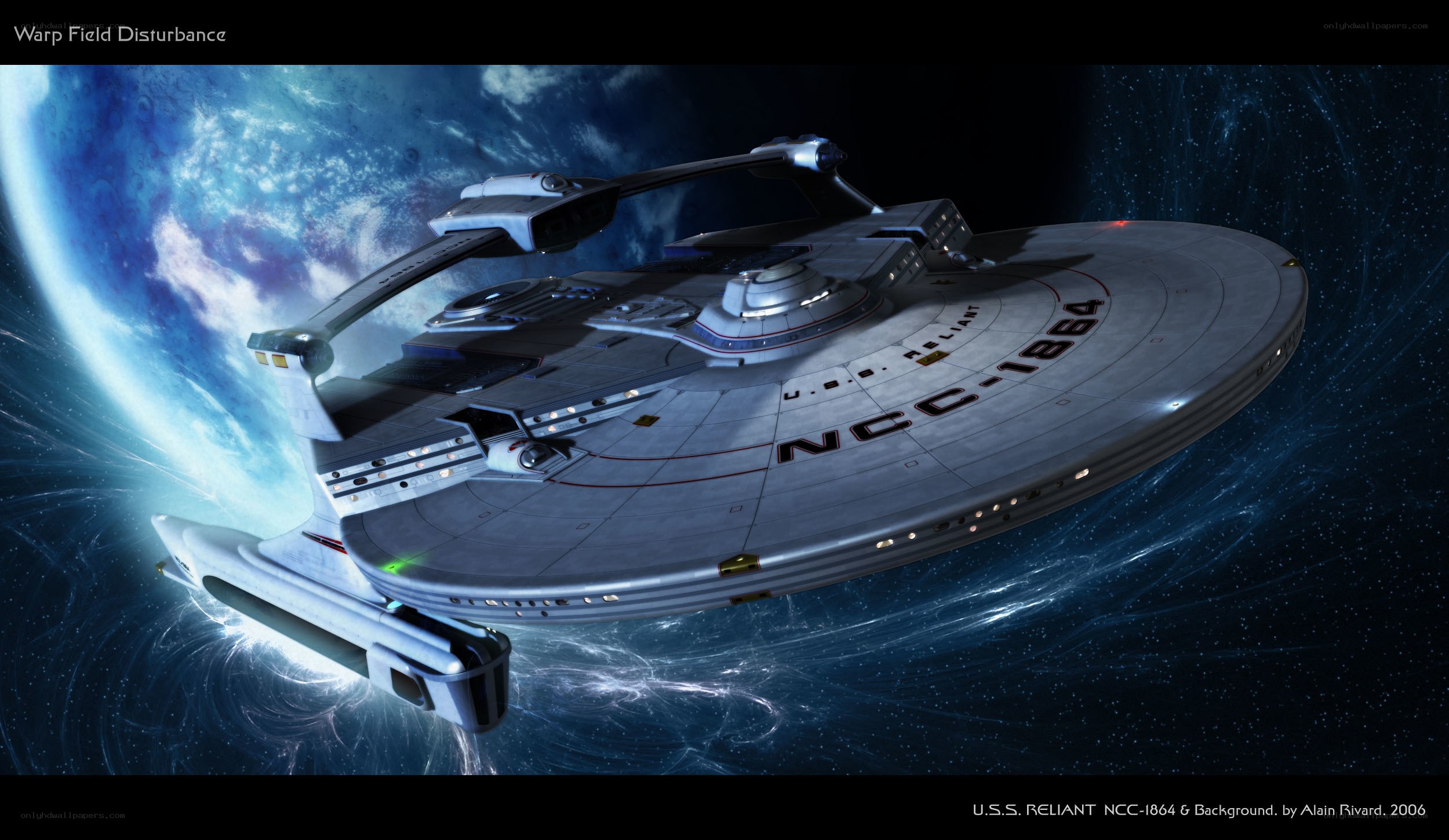USS Reliant in warp field