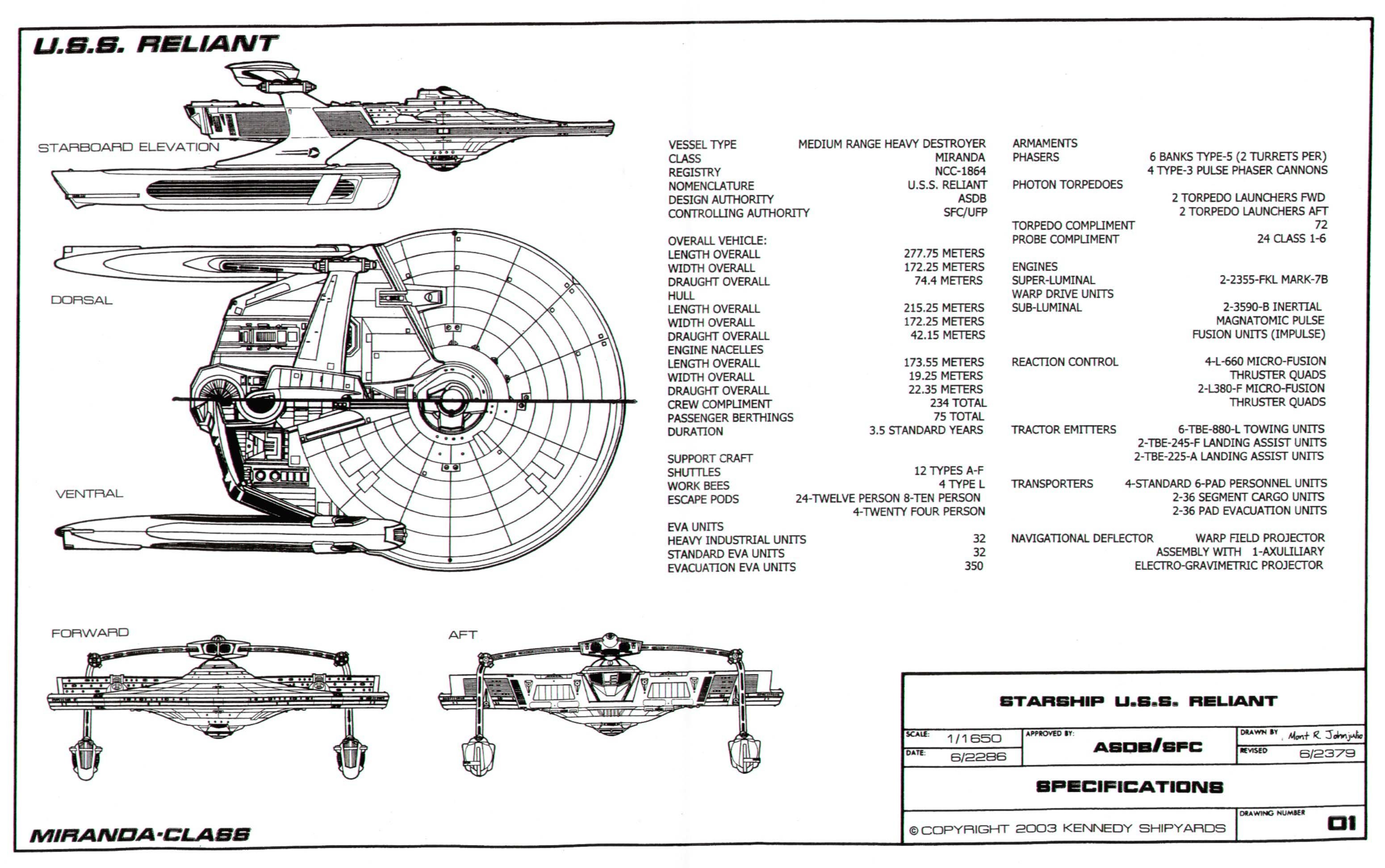 USS Reliant technical schematic