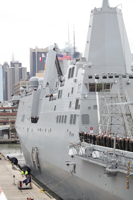 USS San Antonio docked at port