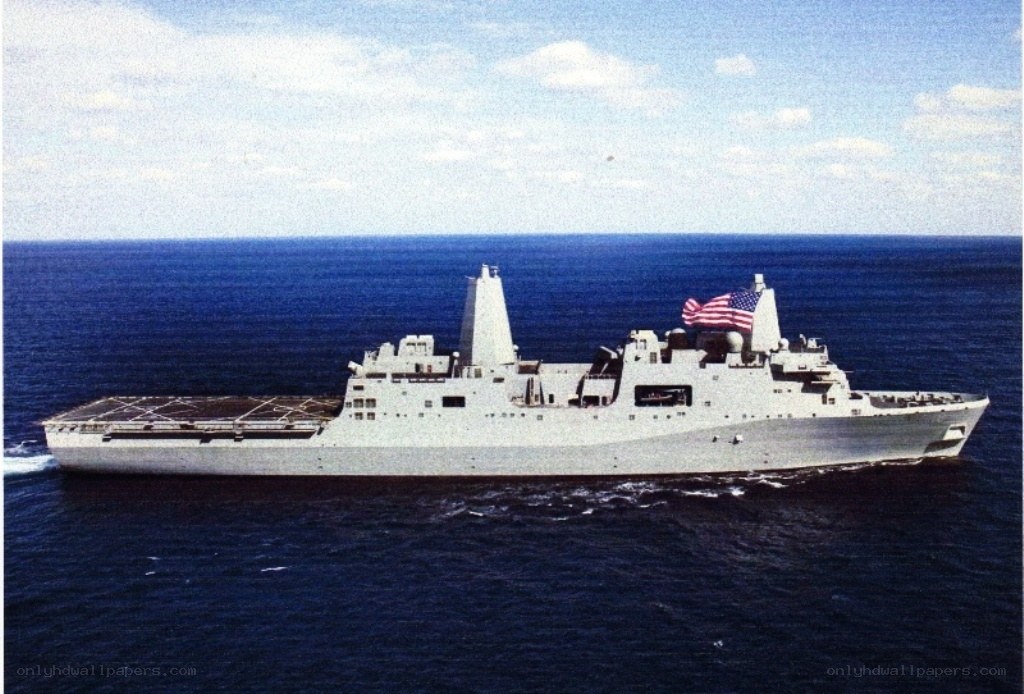 USS San Antonio in open sea