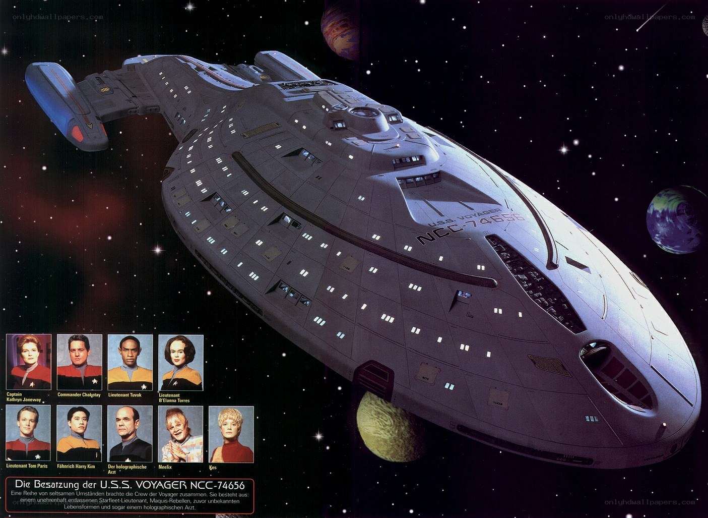USS Voyager crew and ship