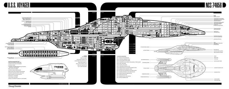 USS Voyager Starship — Black