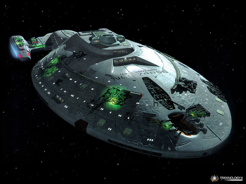 USS Voyager starship in space