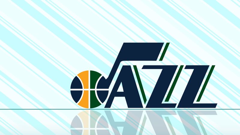 Utah Jazz logo on striped background