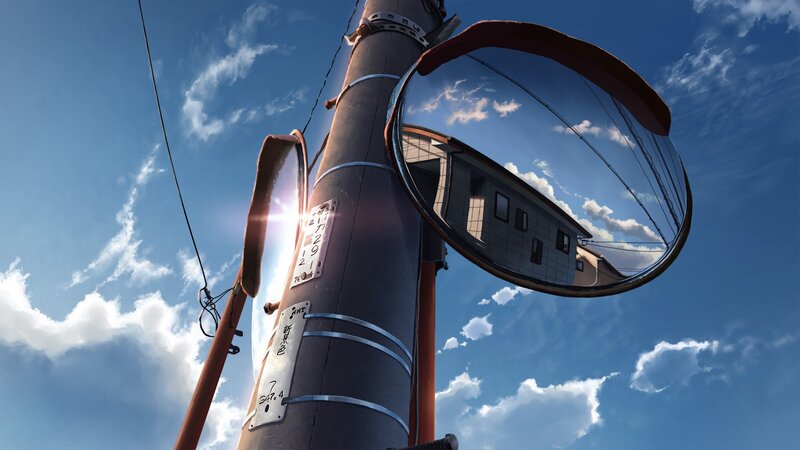 Utility Pole with Mirrors