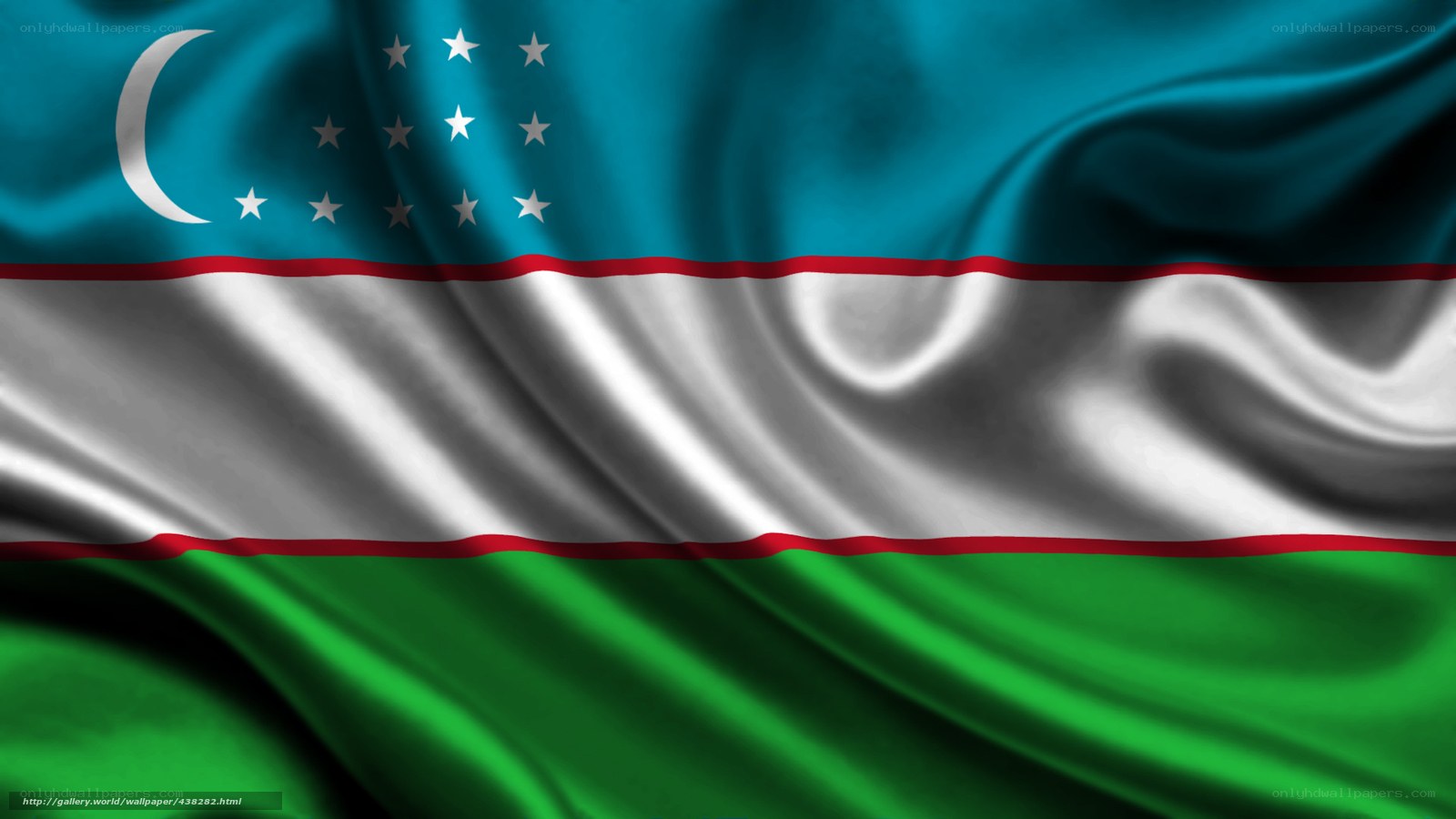 Uzbekistan flag waving
