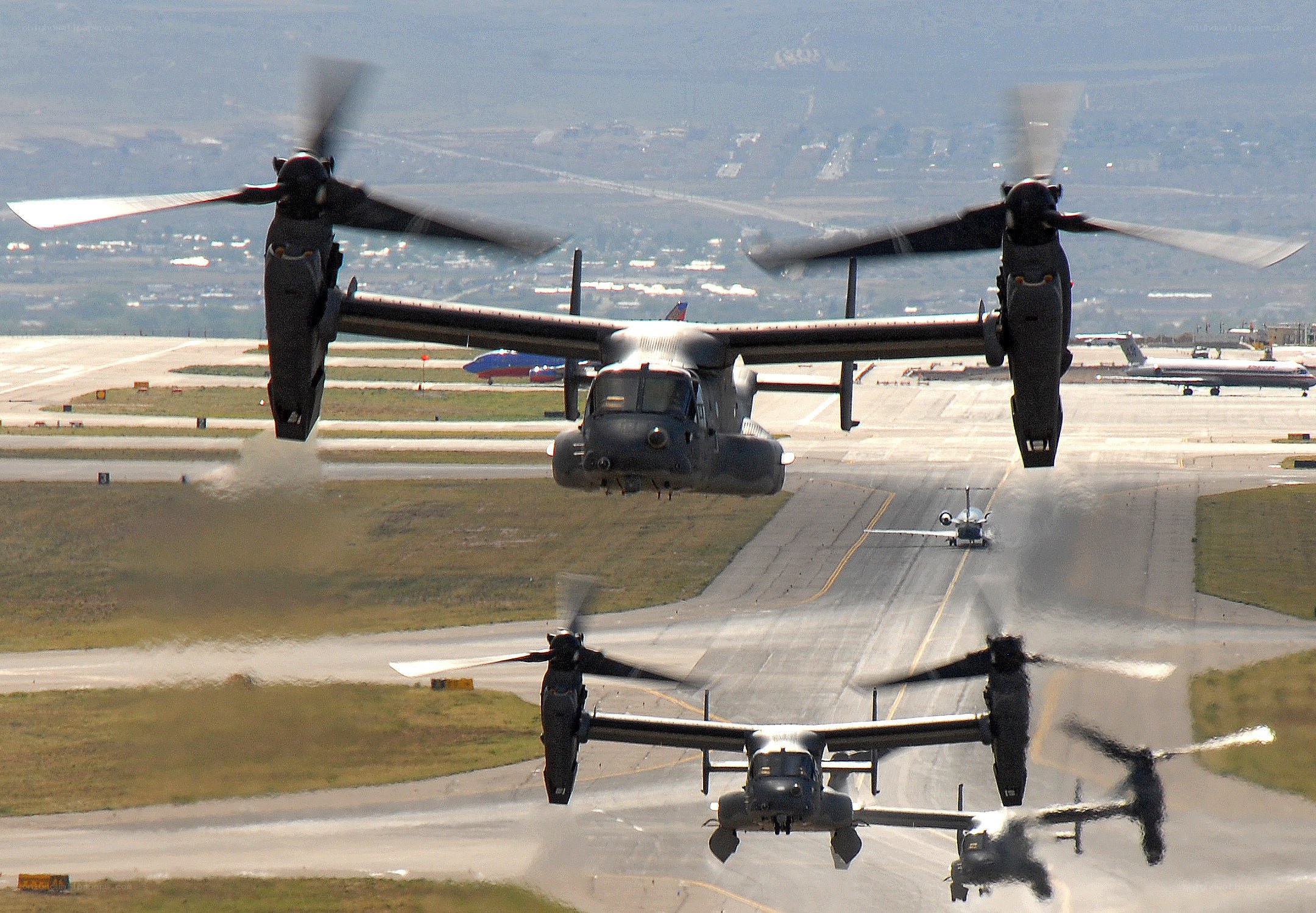 V-22 Osprey aircraft in flight