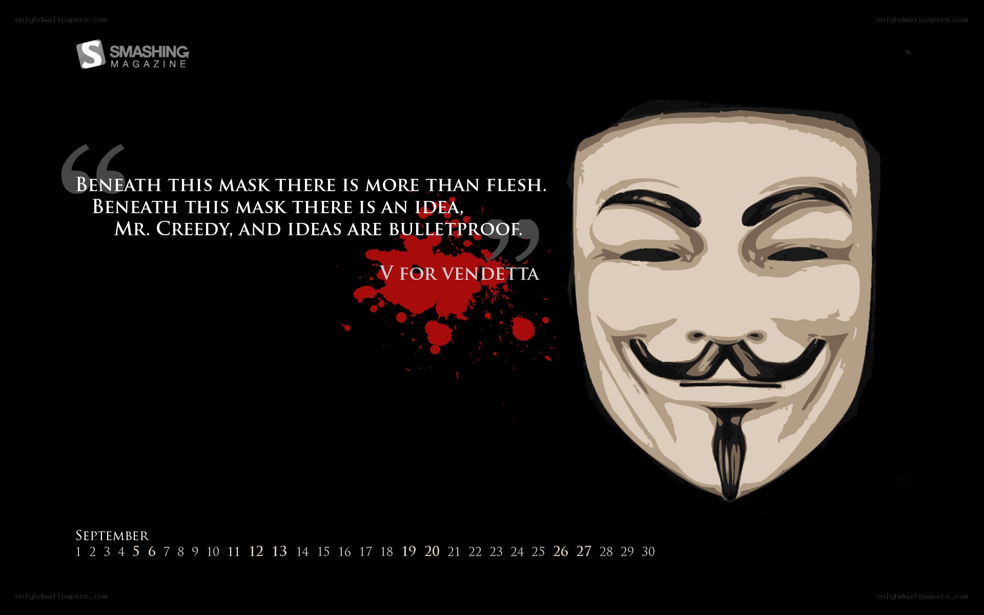 V for Vendetta calendar