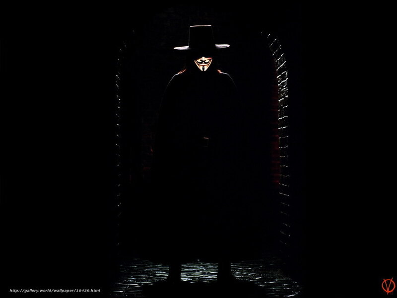 V for Vendetta character in dark alley