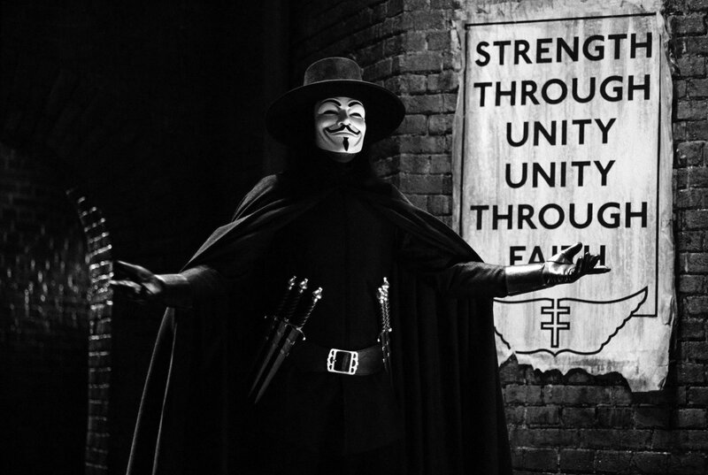 V for Vendetta character standing