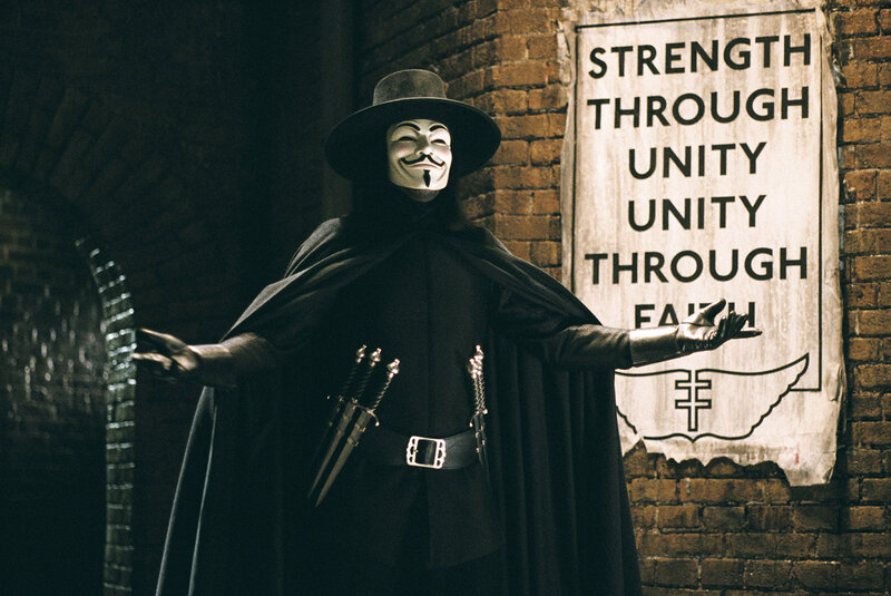 V for Vendetta character standing