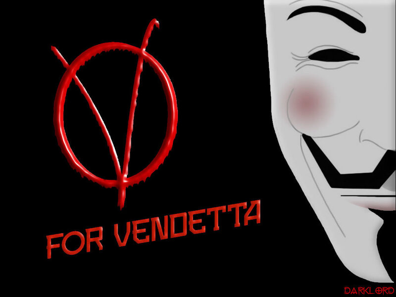 V for Vendetta logo and mask