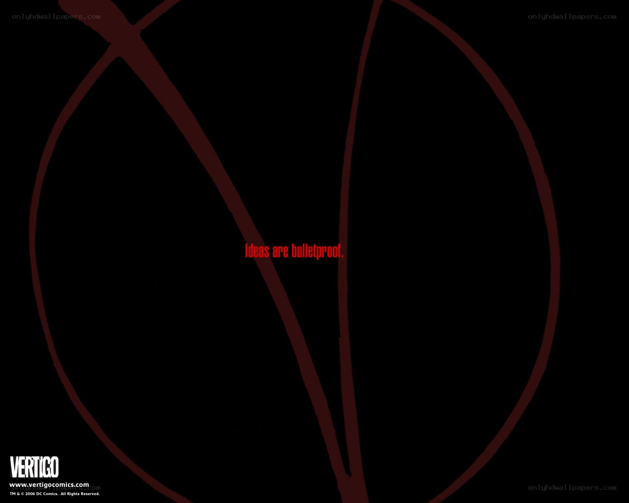 V for Vendetta logo with tagline