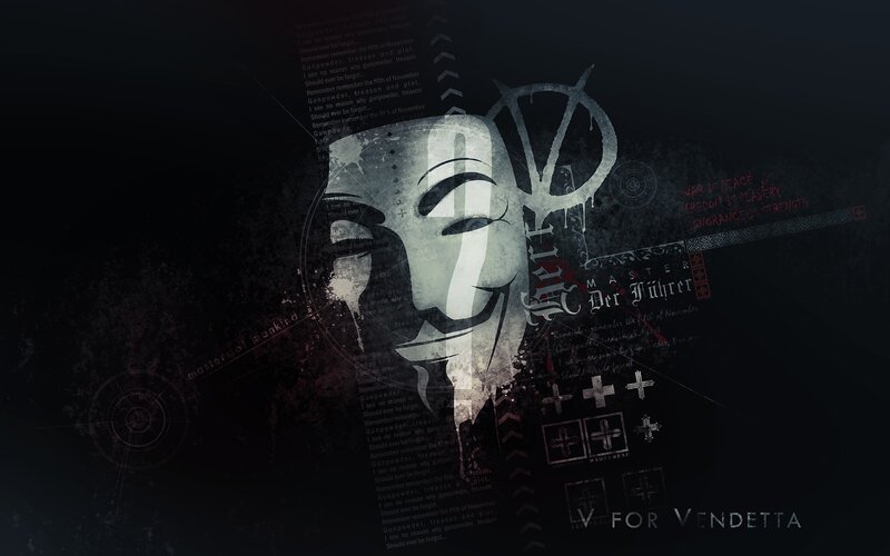V for Vendetta Mask — Black, Dark, Dramatic