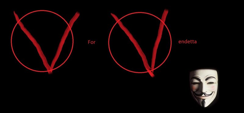 V for Vendetta Mask — Black, Dramatic, Digital Art