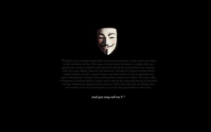 V for Vendetta Mask — Black, Dramatic, Illustration