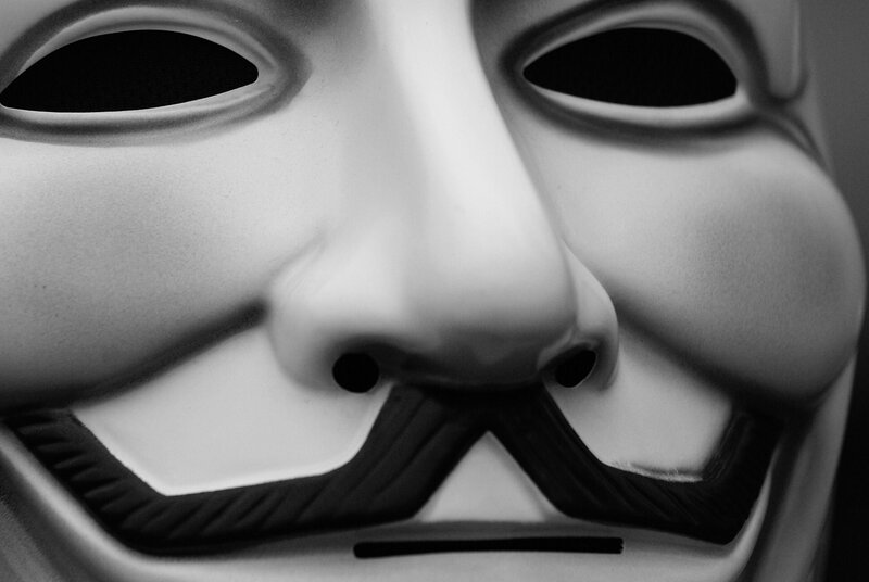 V for Vendetta mask close-up