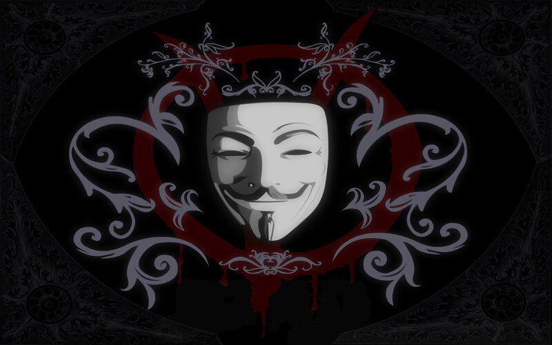 V for Vendetta mask with ornate design