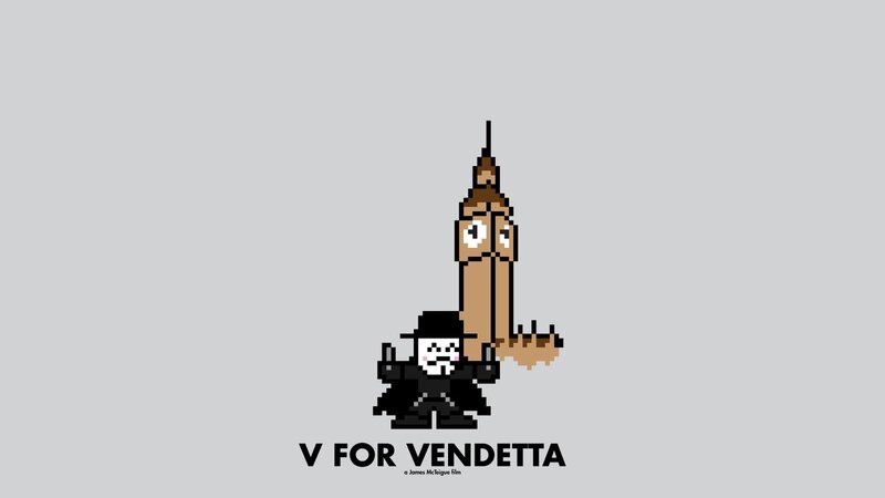 V for Vendetta pixel art