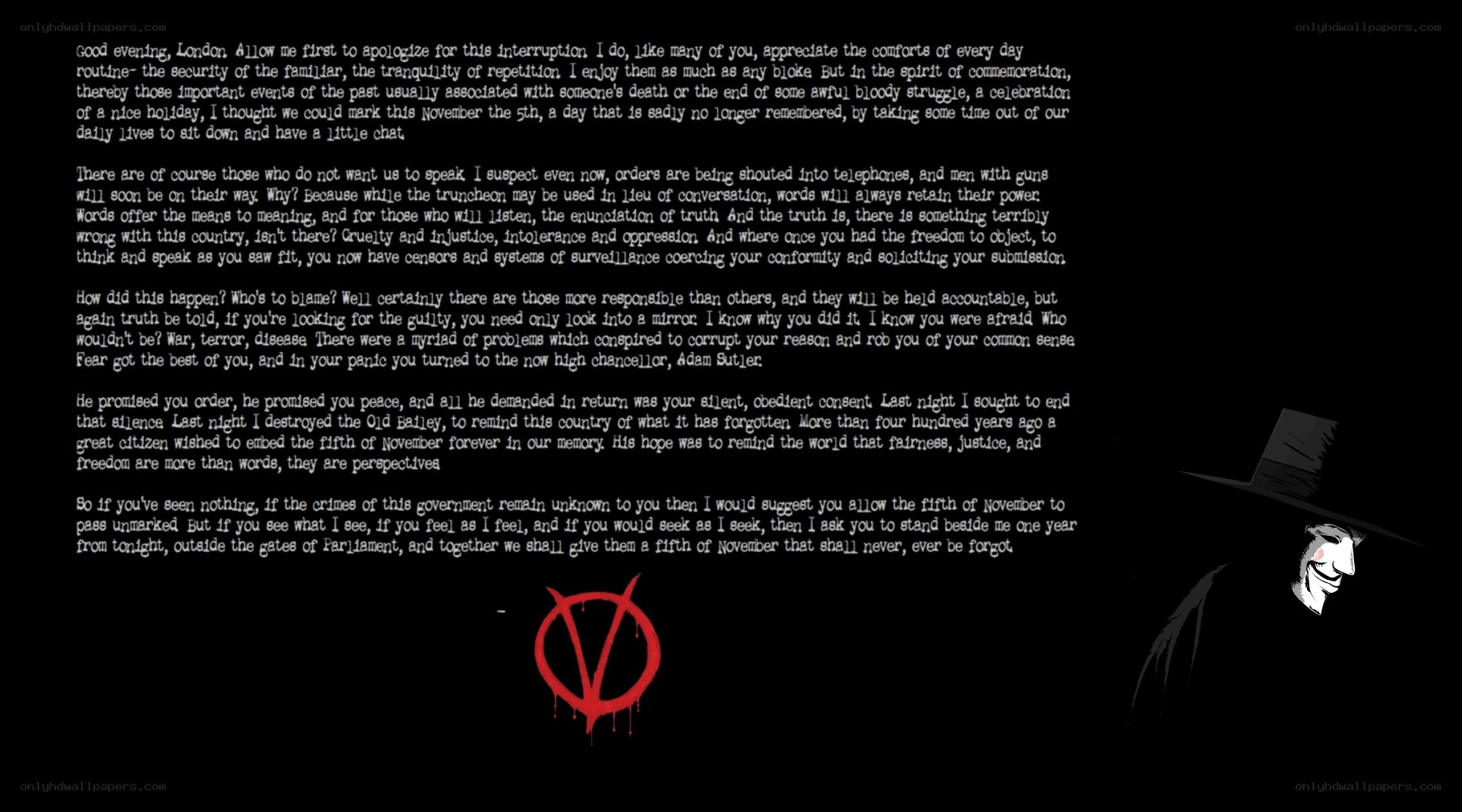 V for Vendetta speech and symbol