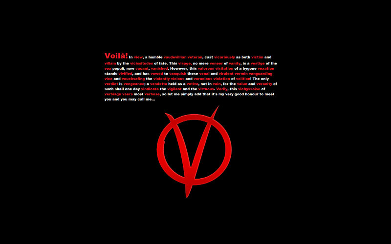 V for Vendetta text and logo