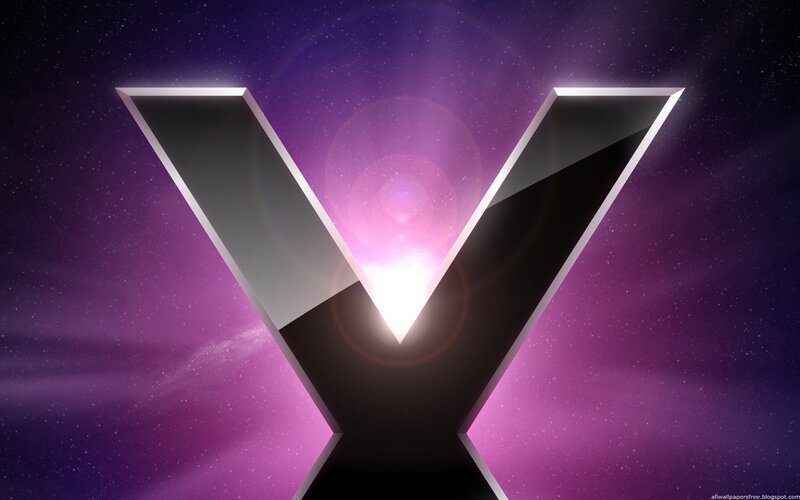 V logo on purple background