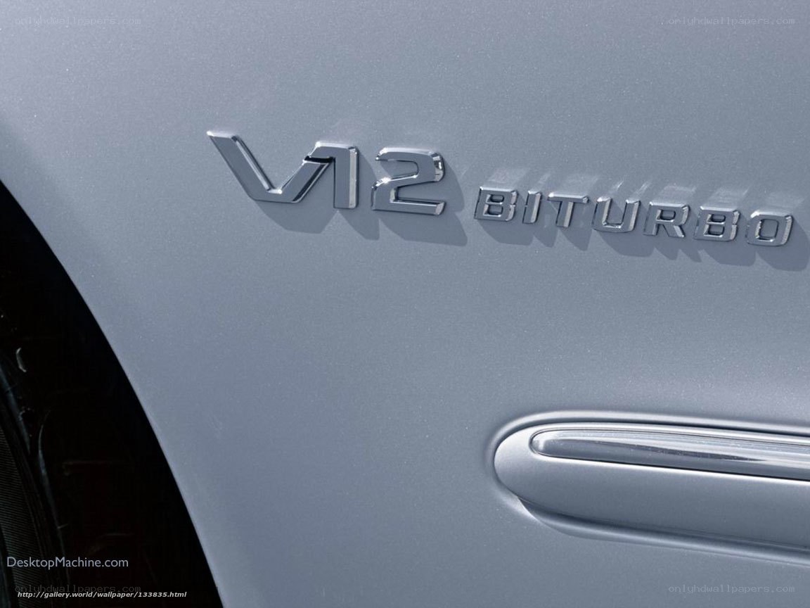 V12 Biturbo car badge