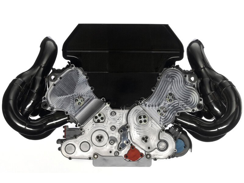 V12 engine with carbon fiber cover