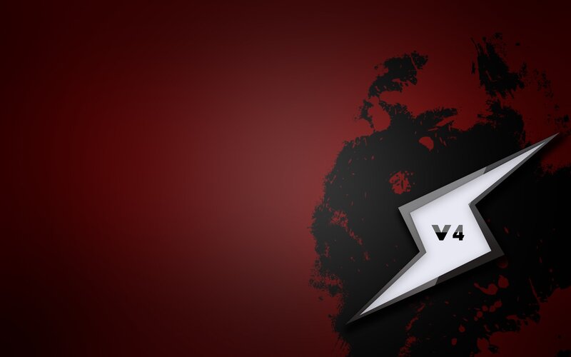 V4 logo on red background