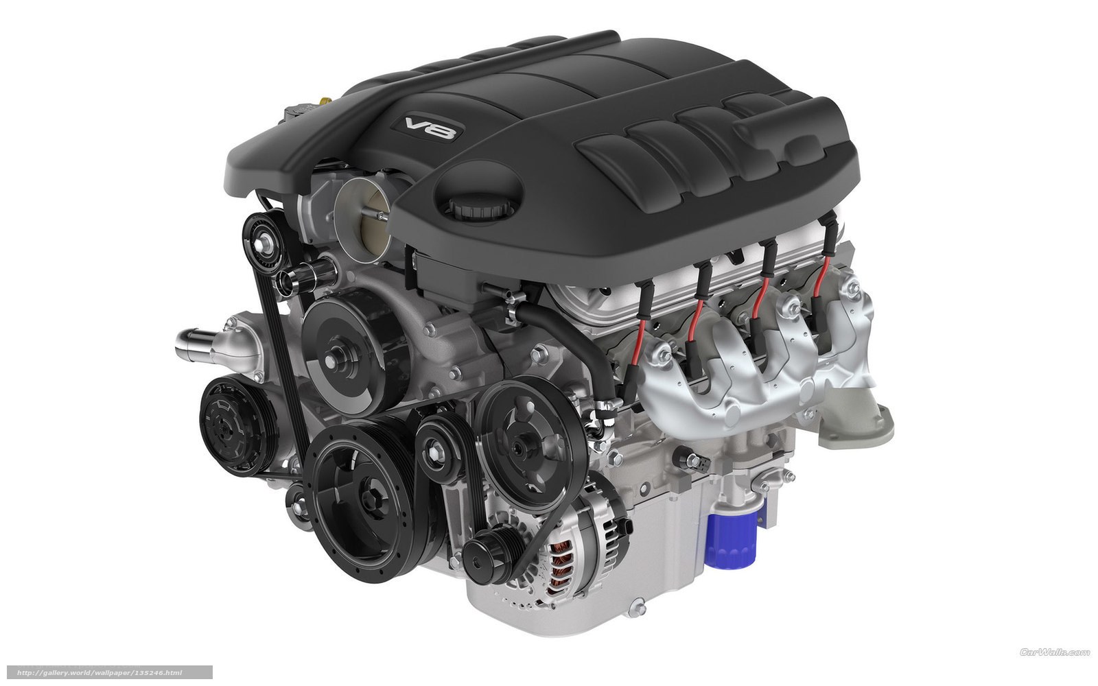 V8 engine assembly