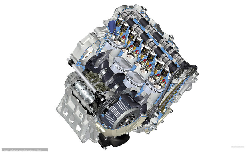 V8 engine cutaway diagram