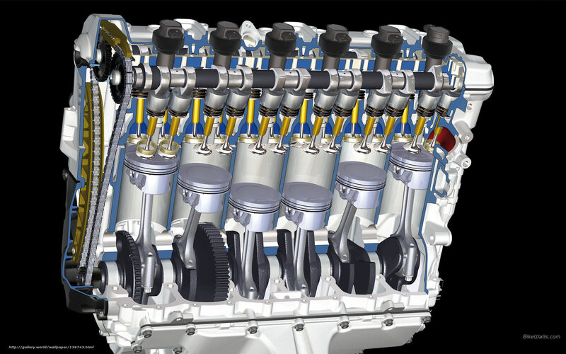 V8 Engine Cutaway View