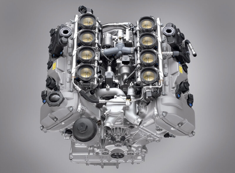 V8 engine from above