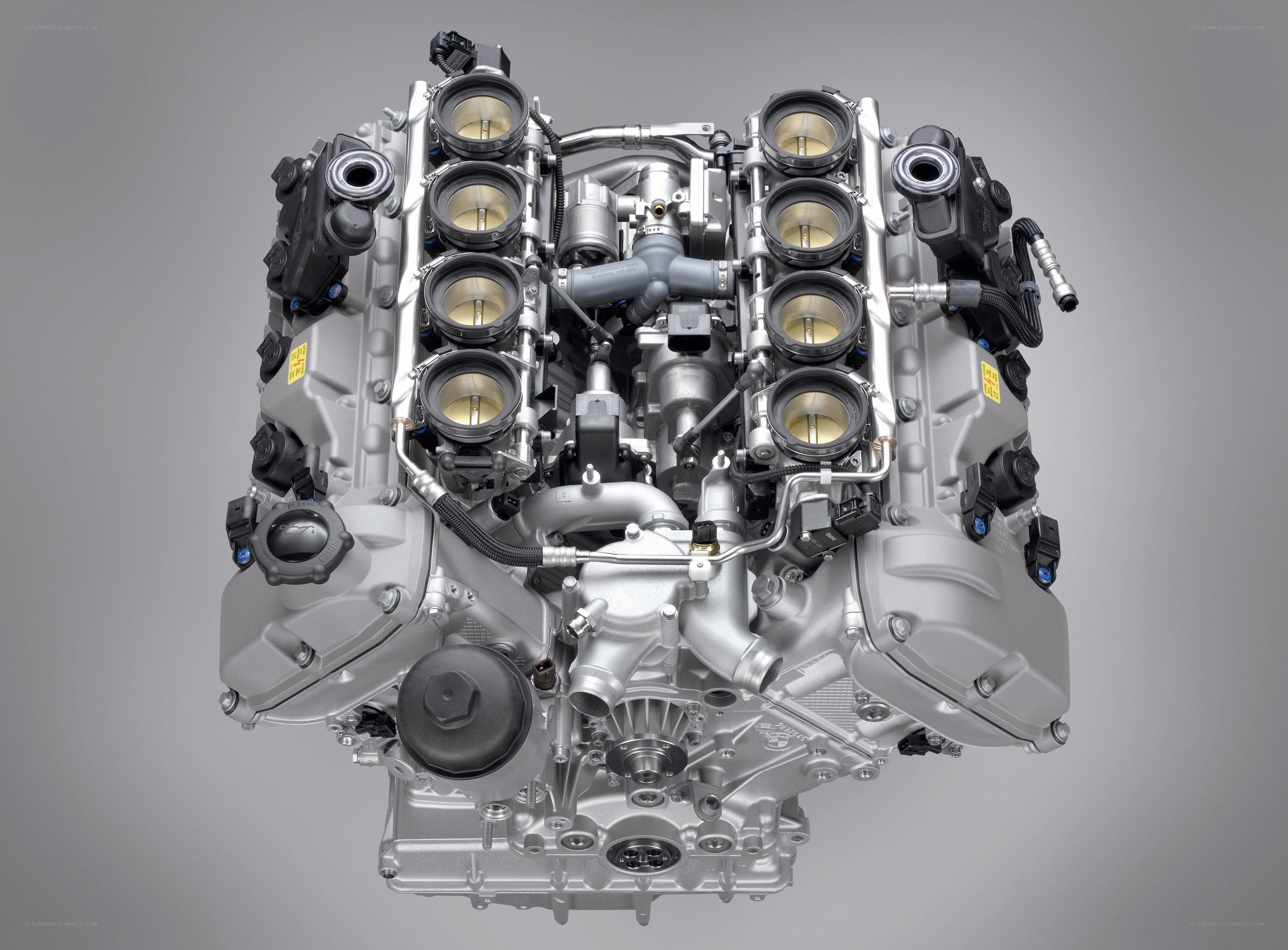 V8 engine from above