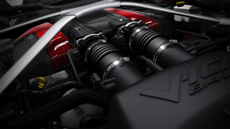V8 Engine in Car — Black
