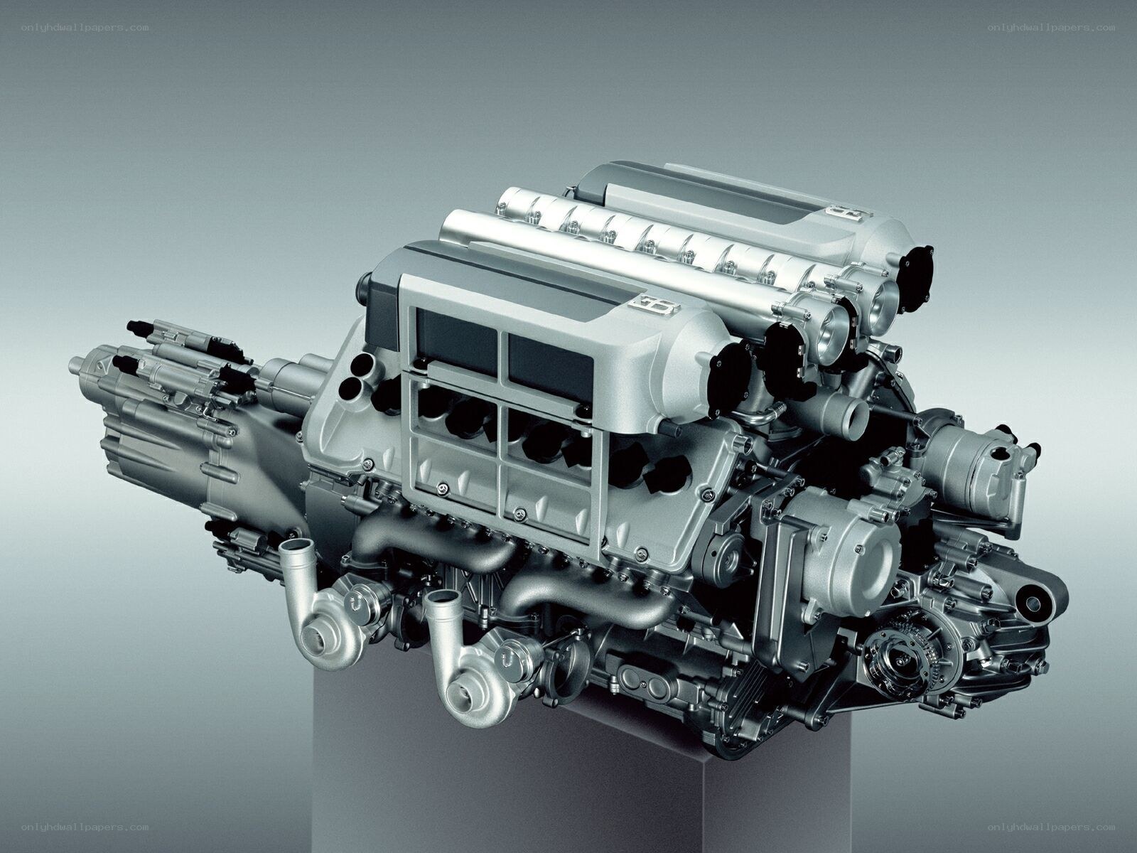 V8 engine on display
