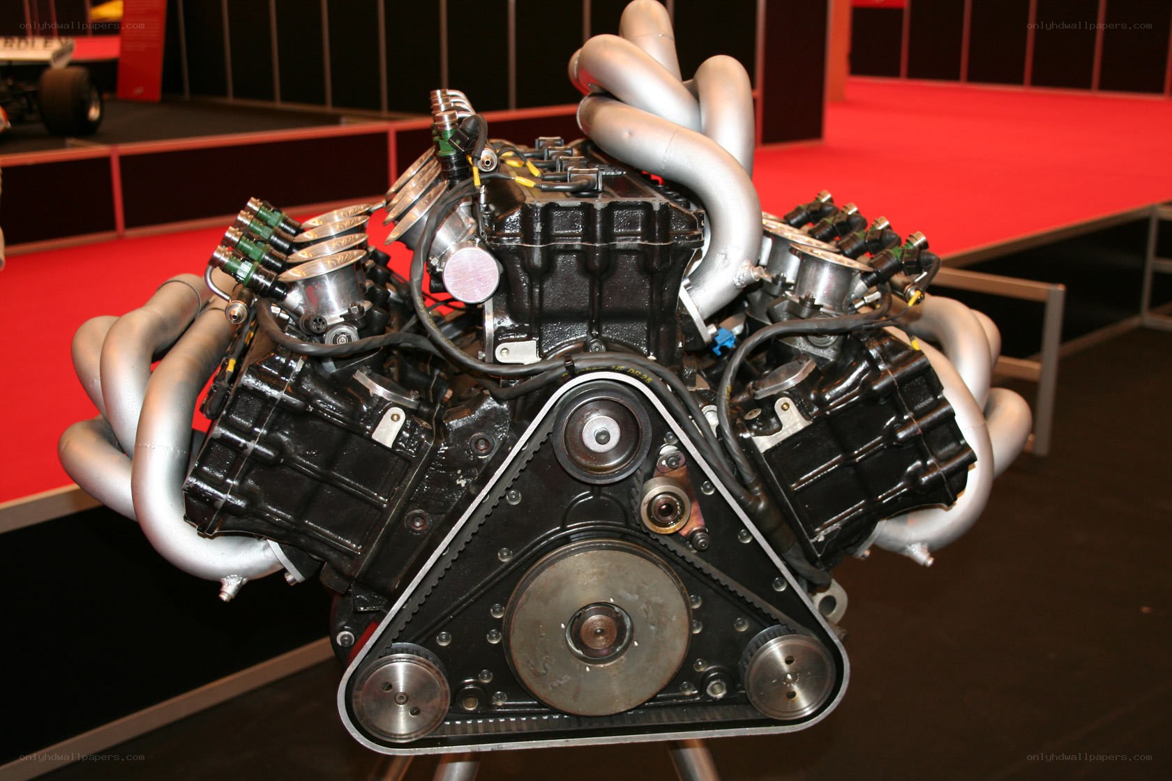 V8 engine on display