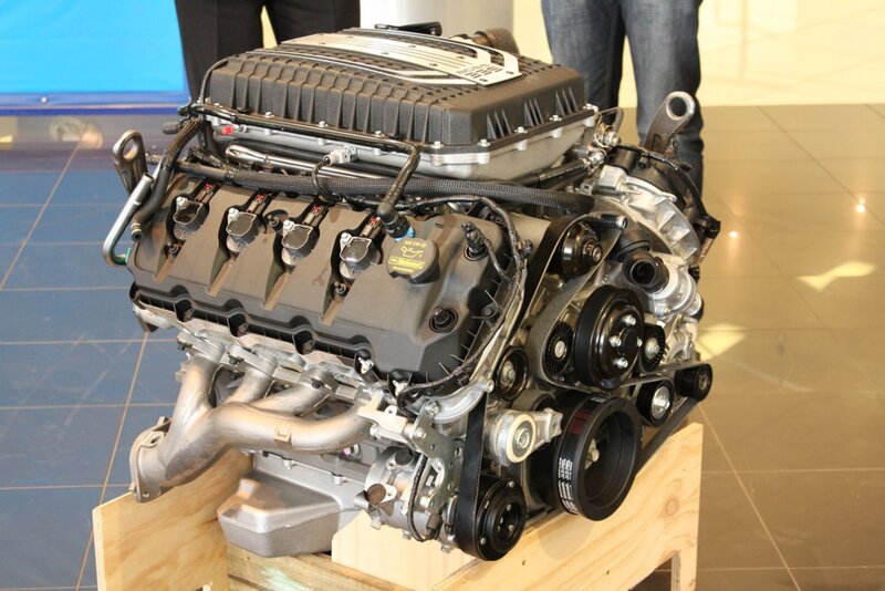 V8 engine on display
