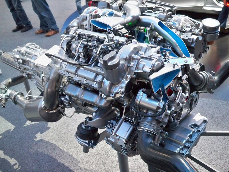 V8 engine on display