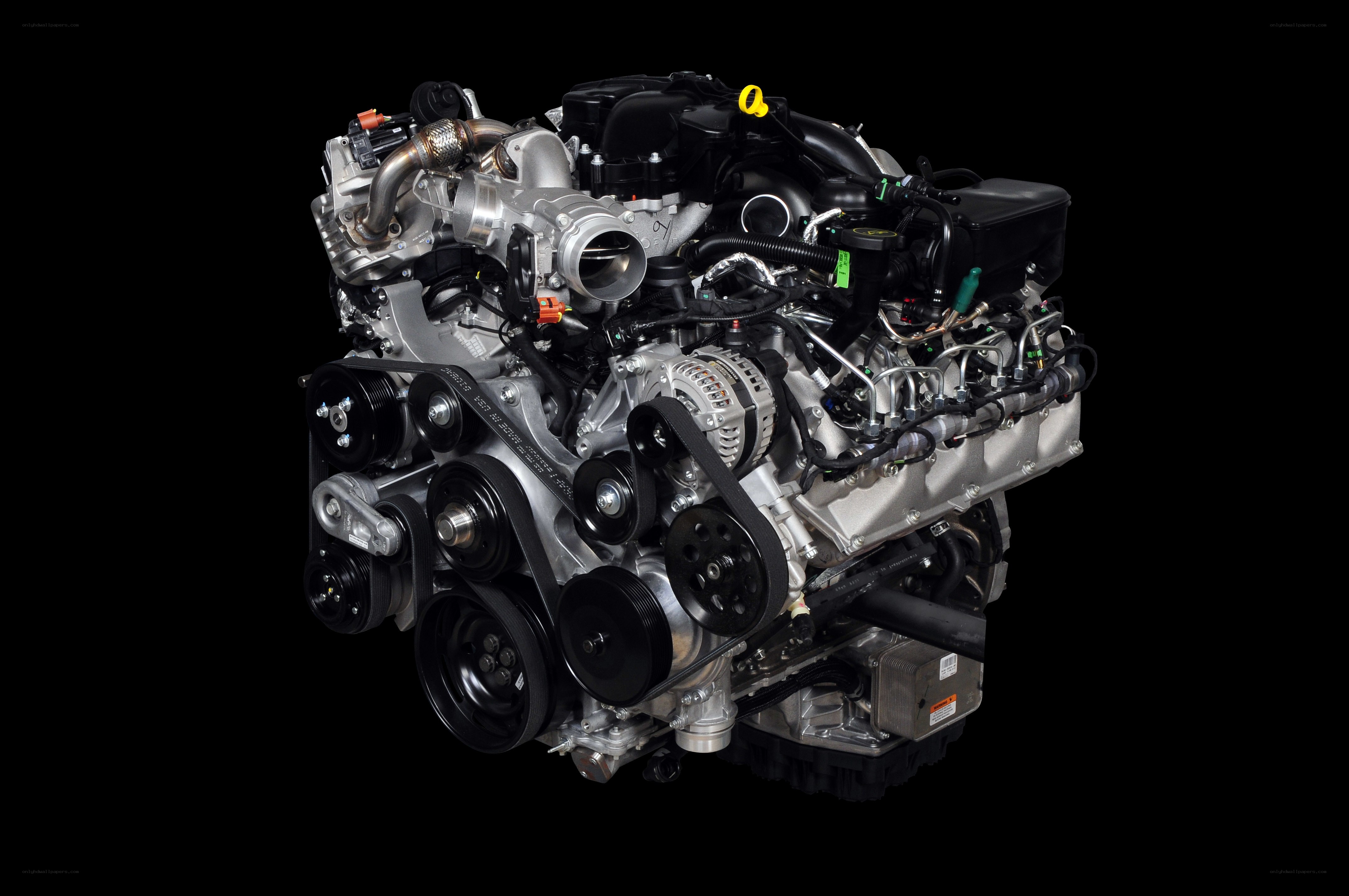 V8 engine with supercharger