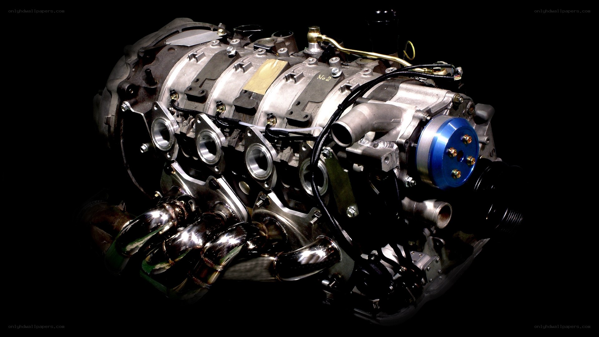 V8 engine with turbocharger