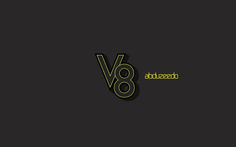 V8 logo with yellow text