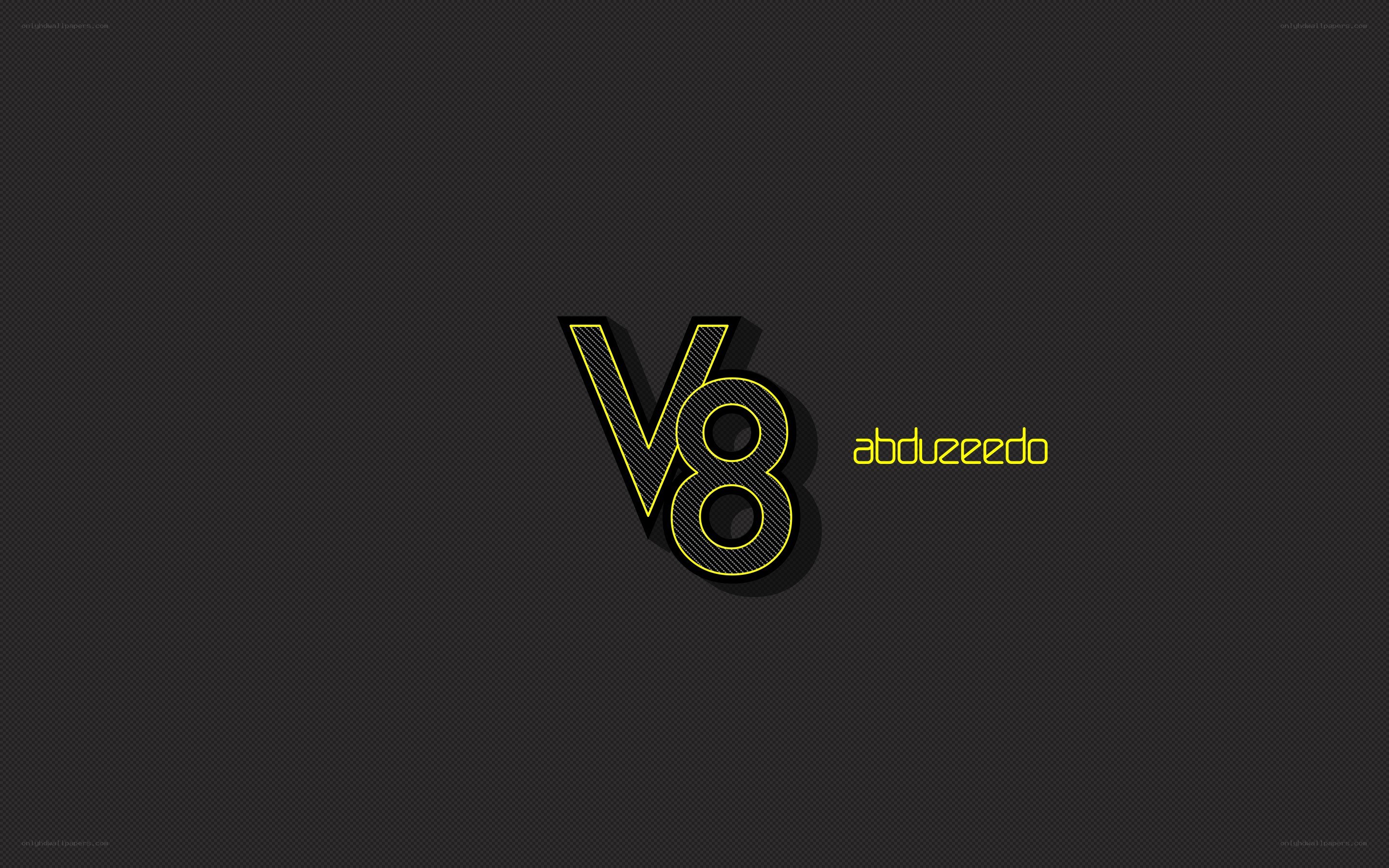 V8 logo with yellow text