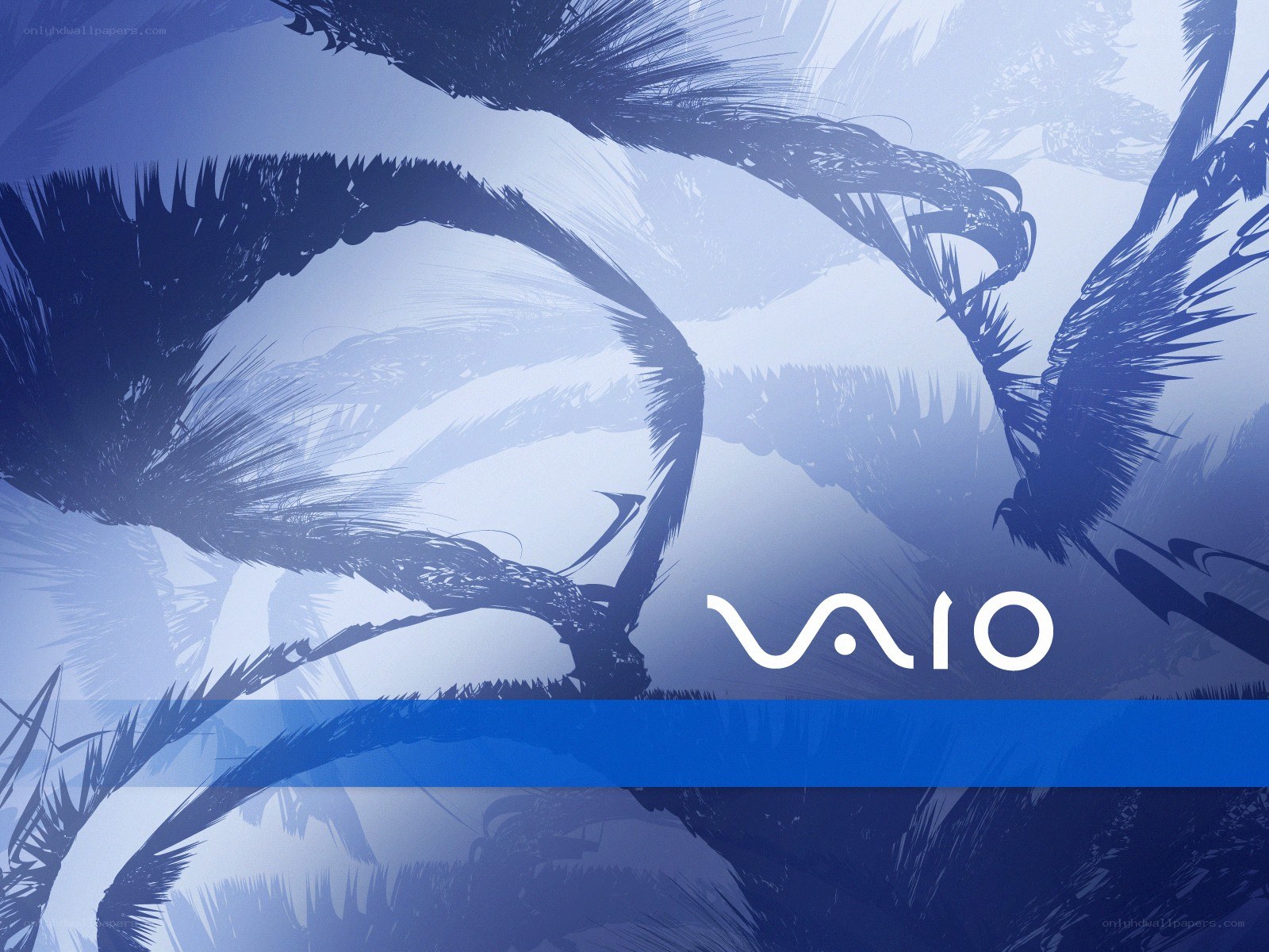 VAIO logo on abstract blue background