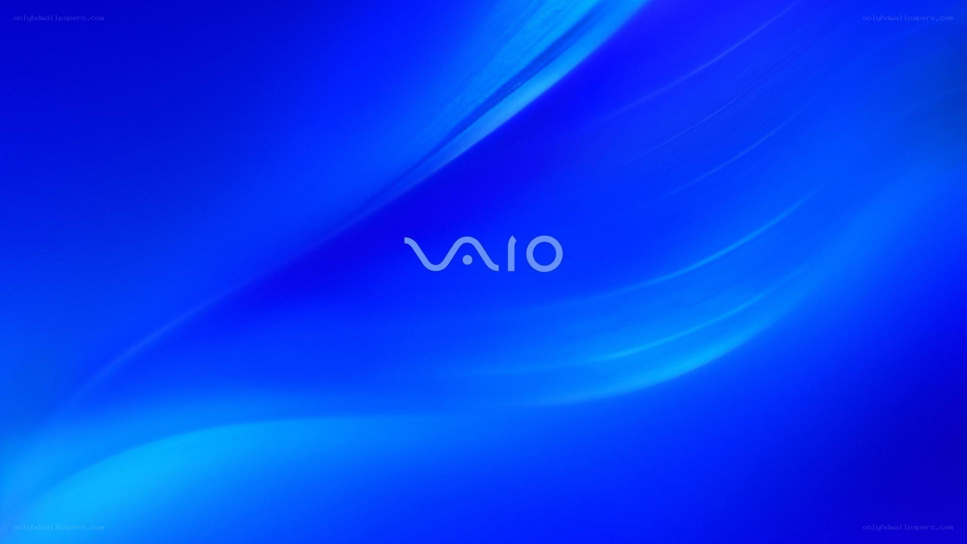 VAIO logo on blue background