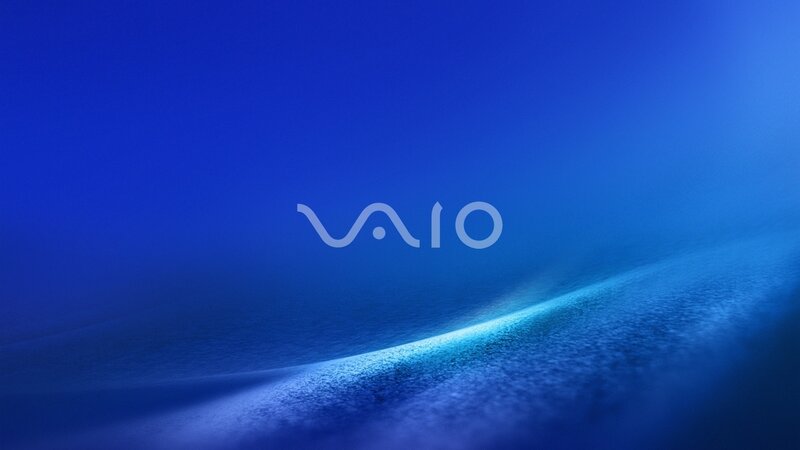 VAIO logo on blue background