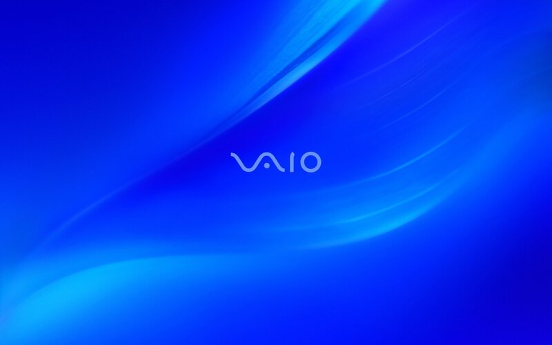 VAIO logo on blue background