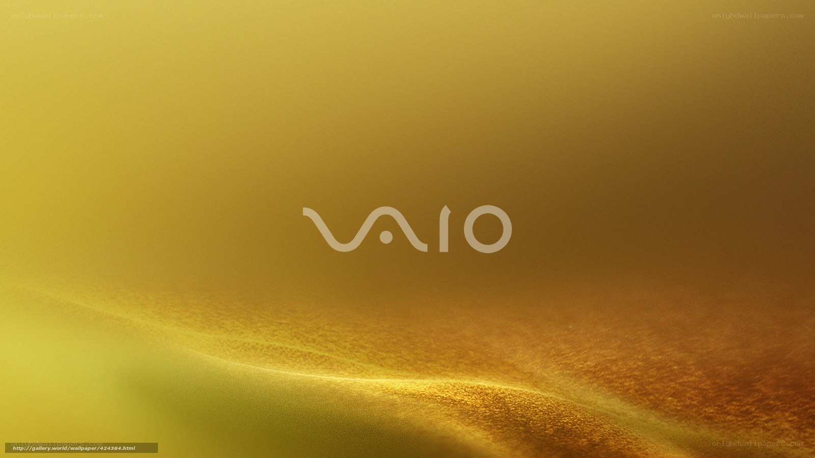 VAIO logo on golden background