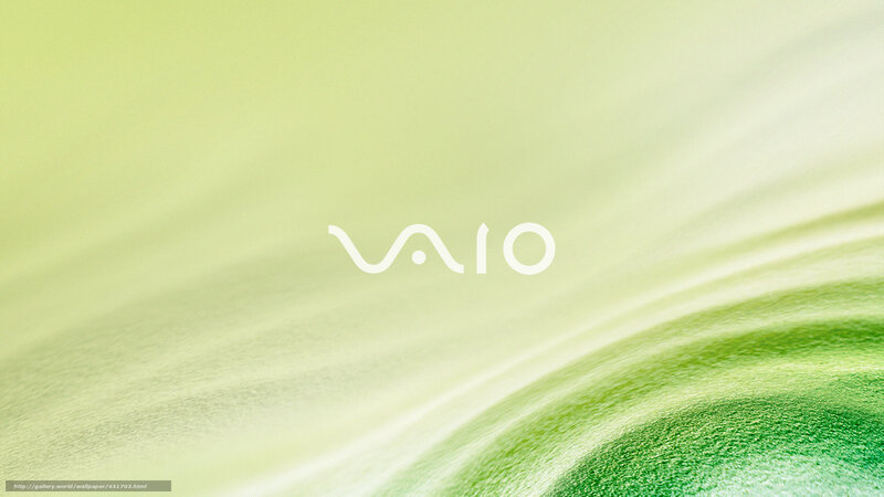VAIO logo on green background